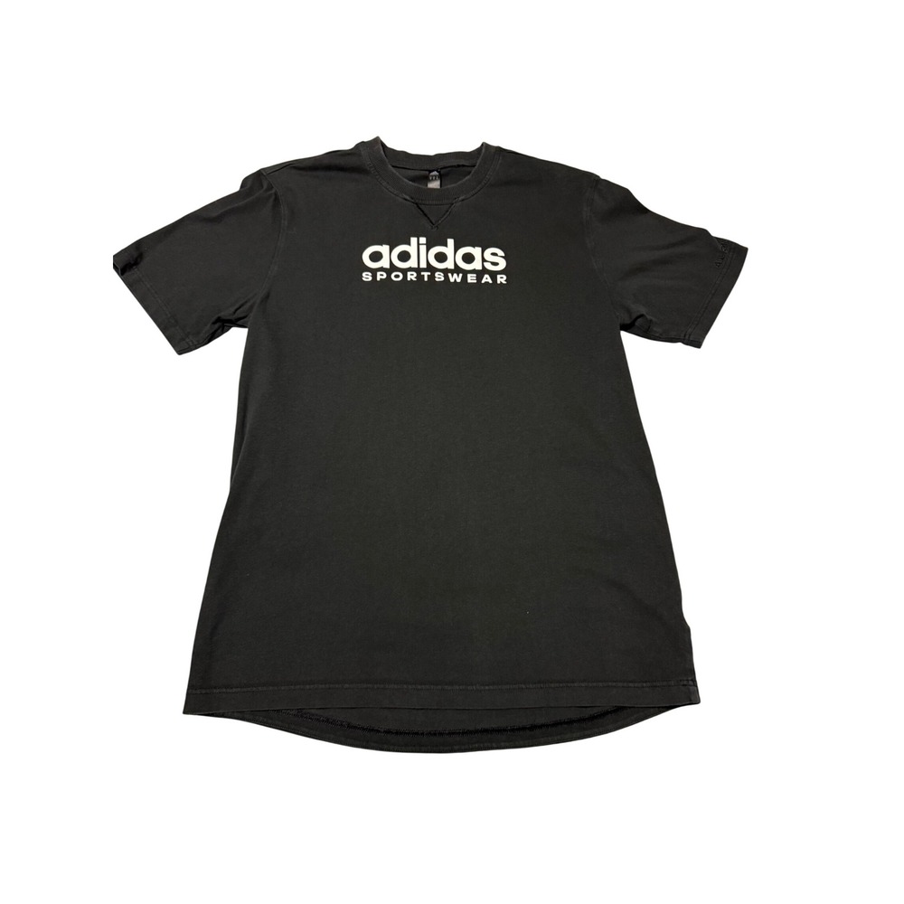 Adidas Sportswear T-Shirt Mens Size M Black Graphic Logo Cotton Tee